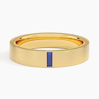 Apollo Sapphire 4.5mm Wedding Ring in 18K Yellow Gold