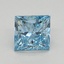 0.62 Ct. Fancy Vivid Blue Princess Lab Grown Diamond