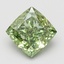 3.06 Ct. Fancy Vivid Green Cushion Lab Grown Diamond