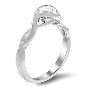 Custom Ellipsis Diamond Solitaire Ring