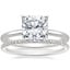 Platinum Four-Prong Petite Comfort Fit Ring with Whisper Eternity Diamond Ring