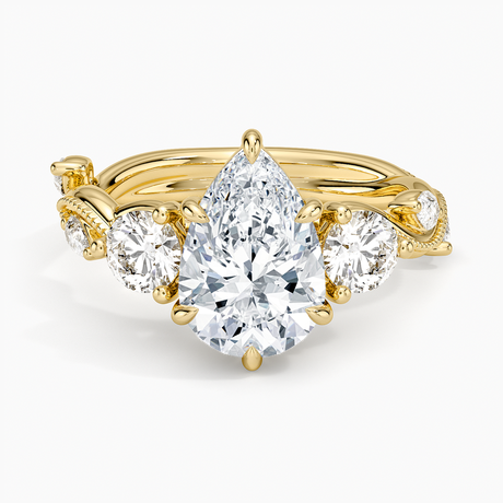 Vintage Secret Garden Three Stone Diamond Ring