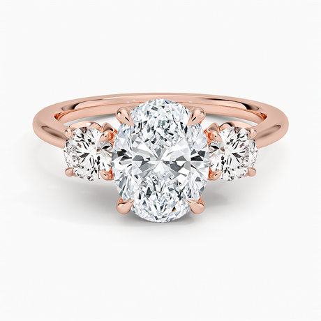 14K Rose Gold Petal Three Stone Diamond Ring (2/3 ct. tw.)