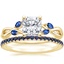 18K Yellow Gold Willow Ring With Sapphire Accents with Luxe Ballad Sapphire Ring