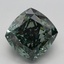 3.14 Ct. Fancy Deep Green Cushion Lab Grown Diamond
