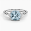 Platinum Trillion Cut Three Stone Diamond Ring, smalltop view