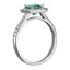 Fancy Diamond & Emerald Halo Ring, smallside view