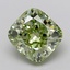 2.53 Ct. Fancy Intense  Green Cushion Lab Grown Diamond