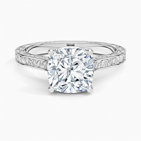Platinum Grove Perfect Fit Engraved Diamond Ring (1/10 ct. tw.)