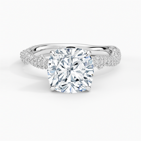 18K White Gold Rose Thorn Diamond Ring