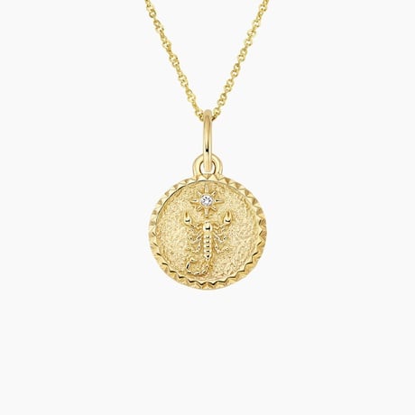 Mini Scorpio Zodiac Diamond Medallion Necklace