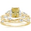 18K Yellow Gold Secret Garden Diamond Ring (1/2 ct. tw.) with Winding Willow Diamond Ring (1/8 ct. tw.)