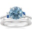 Platinum Mazarine Ring with Petite Comfort Fit Wedding Ring