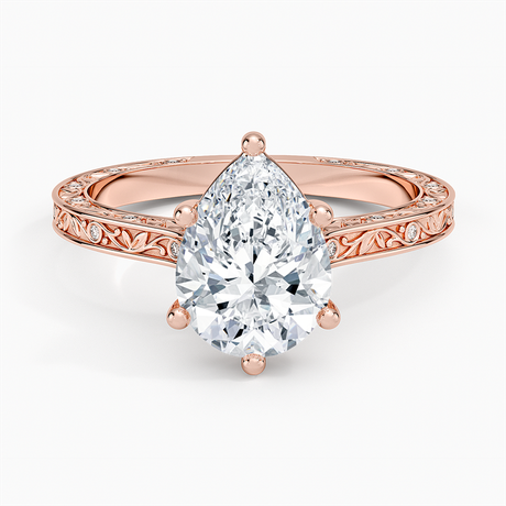 14K Rose Gold Grove Perfect Fit Engraved Diamond Ring (1/10 ct. tw.)