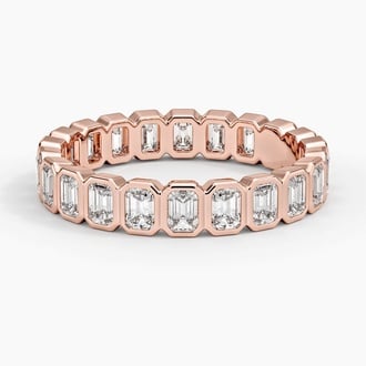 Bezel Emerald Cut Eternity Diamond Ring (1 1/2 ct. tw.) in 14K Rose Gold
