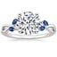 18K White Gold Willow Ring With Sapphire Accents, smalltop view
