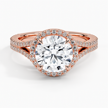 14K Rose Gold Fortuna Halo Diamond Ring (1/2 ct. tw.)