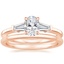 14K Rose Gold Symphony Diamond Ring (1/2 ct. tw.) with Petite Comfort Fit Wedding Ring