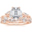 14K Rose Gold Secret Garden Diamond Ring (1/2 ct. tw.) with Luxe Winding Willow Diamond Ring (1/4 ct. tw.)