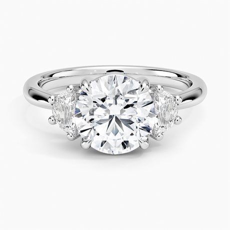 Platinum Half Moon Three Stone Diamond Ring (1/4 ct. tw.)