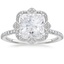 Platinum Reina Halo Diamond Ring, smalltop view