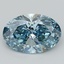 4.40 Ct. Fancy Vivid  Blue Oval Lab Grown Diamond