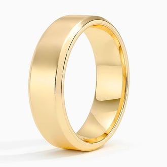High Polish Beveled Edge Men's Wedding Ring