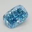 0.92 Ct. Fancy Vivid Blue Cushion Lab Grown Diamond