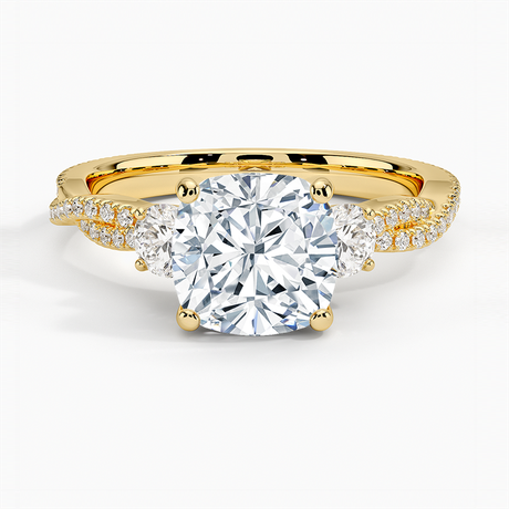 Luxe Three Stone Petite Twisted Vine Diamond Ring