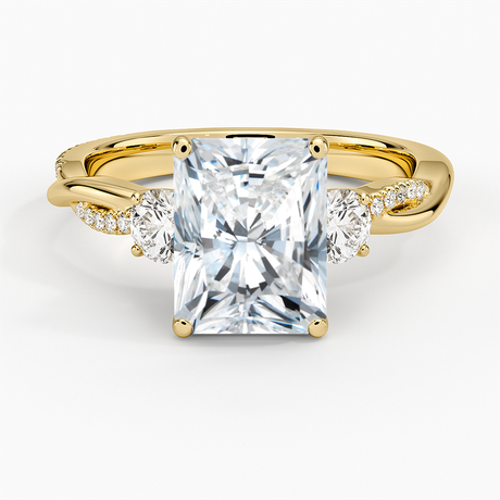 18K Yellow Gold Petite Twisted Vine Three Stone Diamond Ring (2/5 ct. tw.)