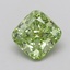 1.60 Ct. Fancy Vivid  Green Cushion Lab Grown Diamond
