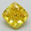 3.51 Ct. Fancy Vivid Yellow Cushion Lab Grown Diamond