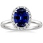 18K White Gold Vienna Halo Diamond Ring, smalltop view