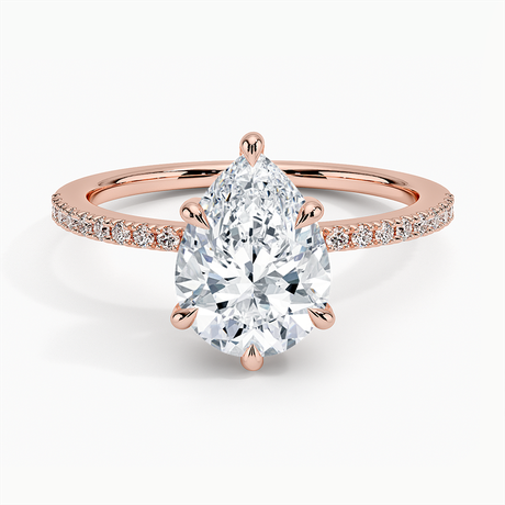 14K Rose Gold Perfect Fit Half Coverage Hidden Halo Diamond Ring (1/5 ct. tw.)
