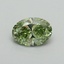 0.67 Ct. Fancy Vivid Green Oval Lab Grown Diamond
