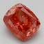 3.18 Ct. Fancy Vivid Orangy Pink Cushion Lab Grown Diamond