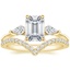 18K Yellow Gold Luxe Cometa Diamond Ring (1/3 ct. tw.) with Elongated Luxe Flair Diamond Ring