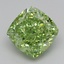 2.06 Ct. Fancy Vivid  Green Cushion Lab Grown Diamond