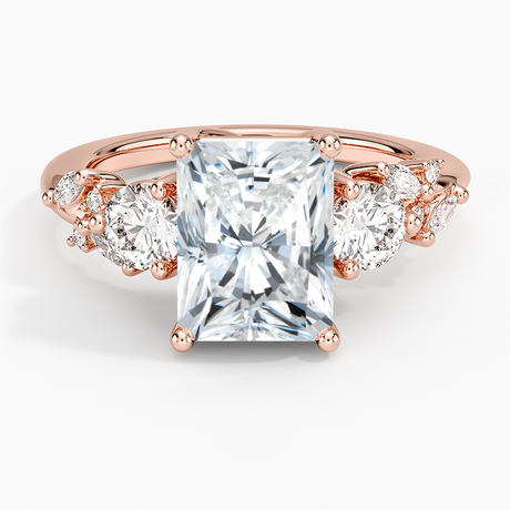 14K Rose Gold Arden Three Stone Diamond Ring