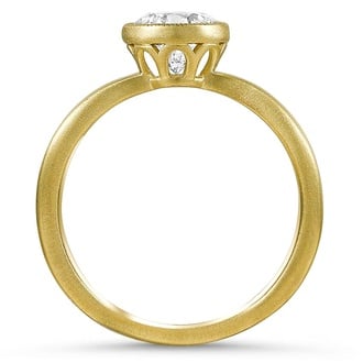 Custom Split-Shank Bezel Diamond Ring