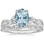 18KW Aquamarine Luxe Willow Diamond Ring (1/4 ct. tw.) with Luxe Winding Willow Diamond Ring (1/4 ct. tw.), smalltop view