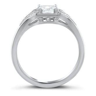 Custom Antique Inspired Emerald-Cut Diamond Ring