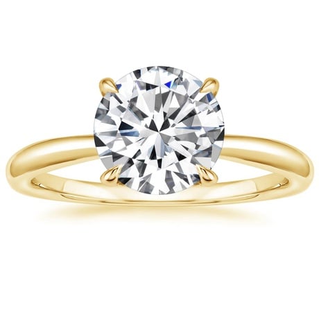 18K Yellow Gold Freesia Ring with Sia Diamond Open Ring