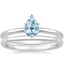 18KW Aquamarine Six-Prong Petite Comfort Fit Bridal Set, smalltop view