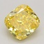 1.07 Ct. Fancy Vivid Yellow Cushion Lab Grown Diamond
