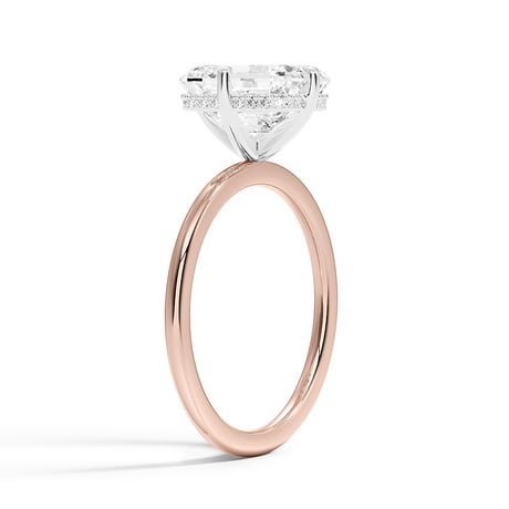 14K Rose Gold Adorned Mixed Metal Compass Prong Diamond Ring