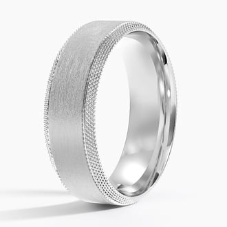 Beveled Edge Maverick 6mm Wedding Ring in Platinum