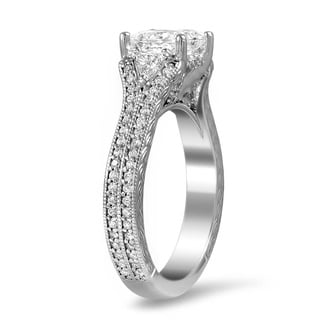 Custom Celtic Inspired Split Shank Diamond Ring