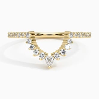Luxe Elongated Lunette Diamond Ring (1/4 ct. tw.) in 18K Yellow Gold
