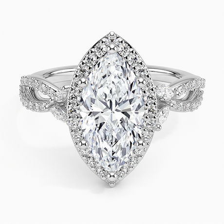 Luxe Floral Halo Engagement Ring